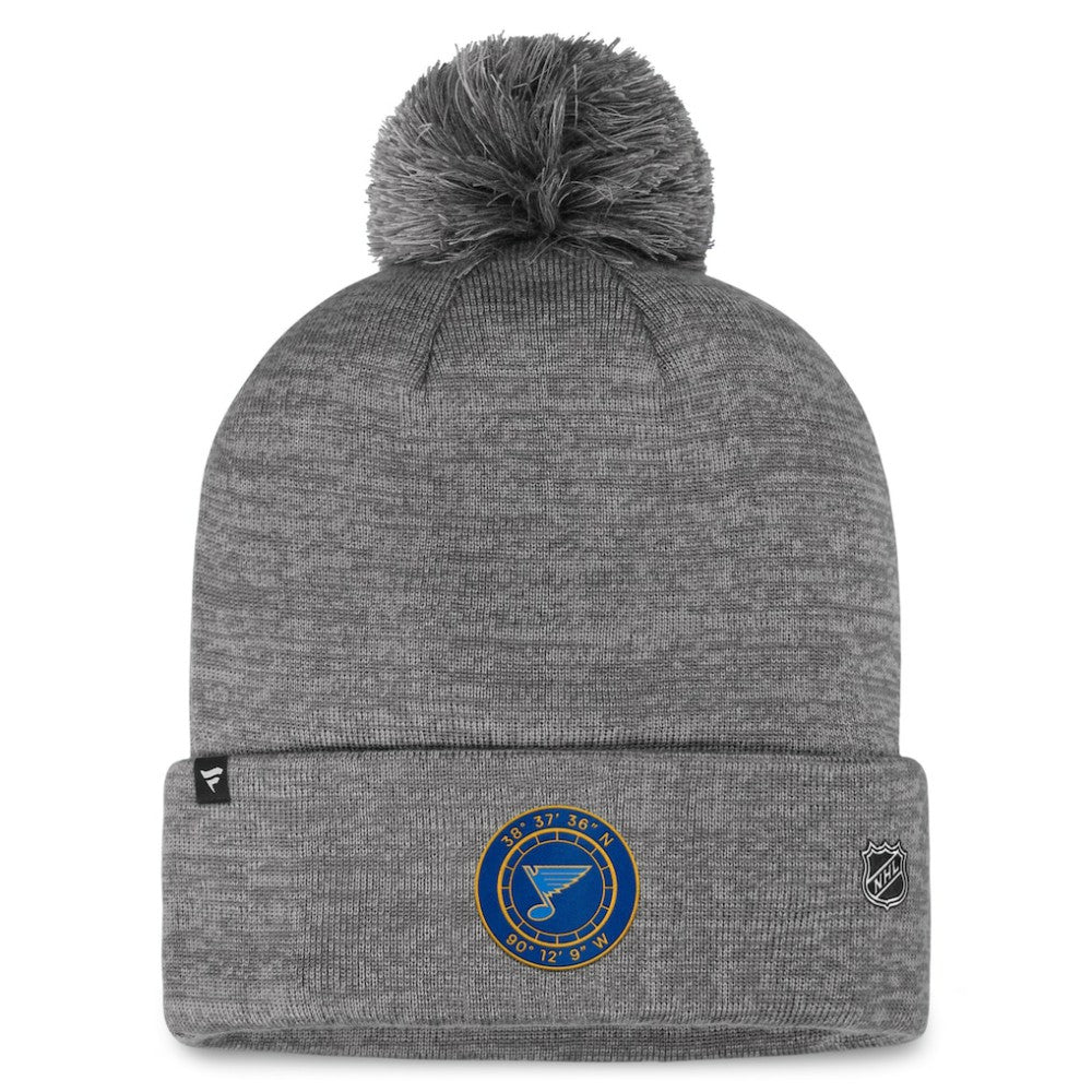 NHL St. Louis Blues Fanatics Authentic Pro Home Ice Cuffed Knit Hat with Pom - Gray