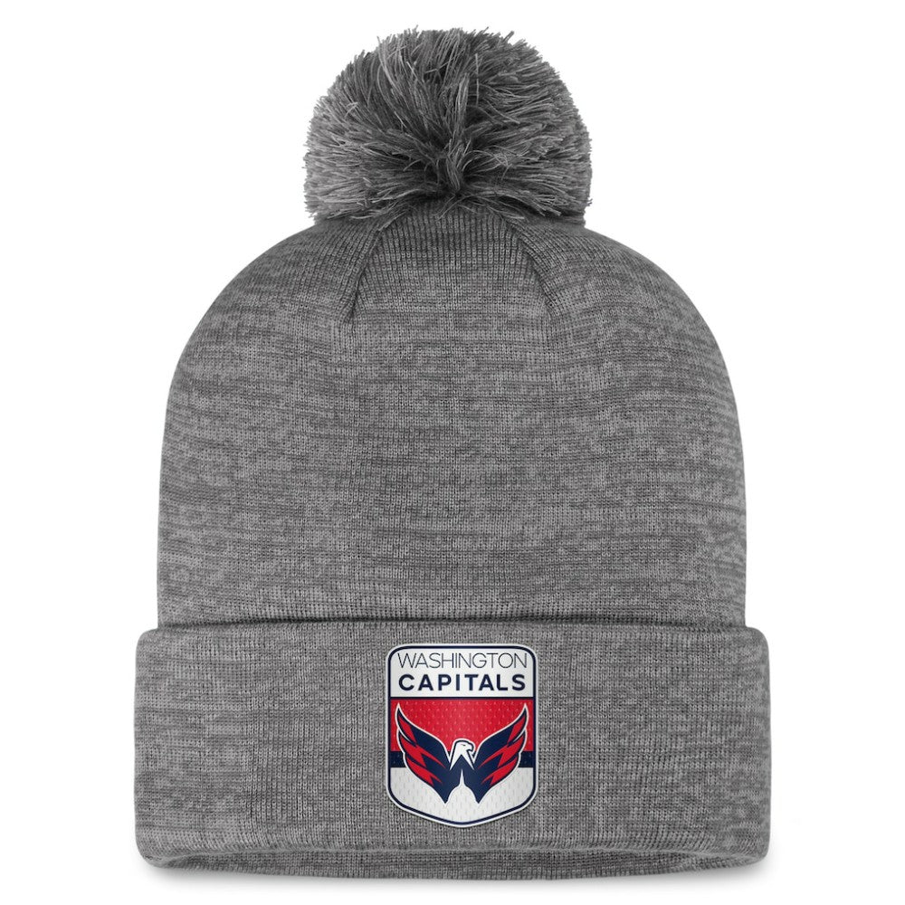 NHL Washington Capitals Fanatics Authentic Pro Home Ice Cuffed Knit Hat with Pom - Gray