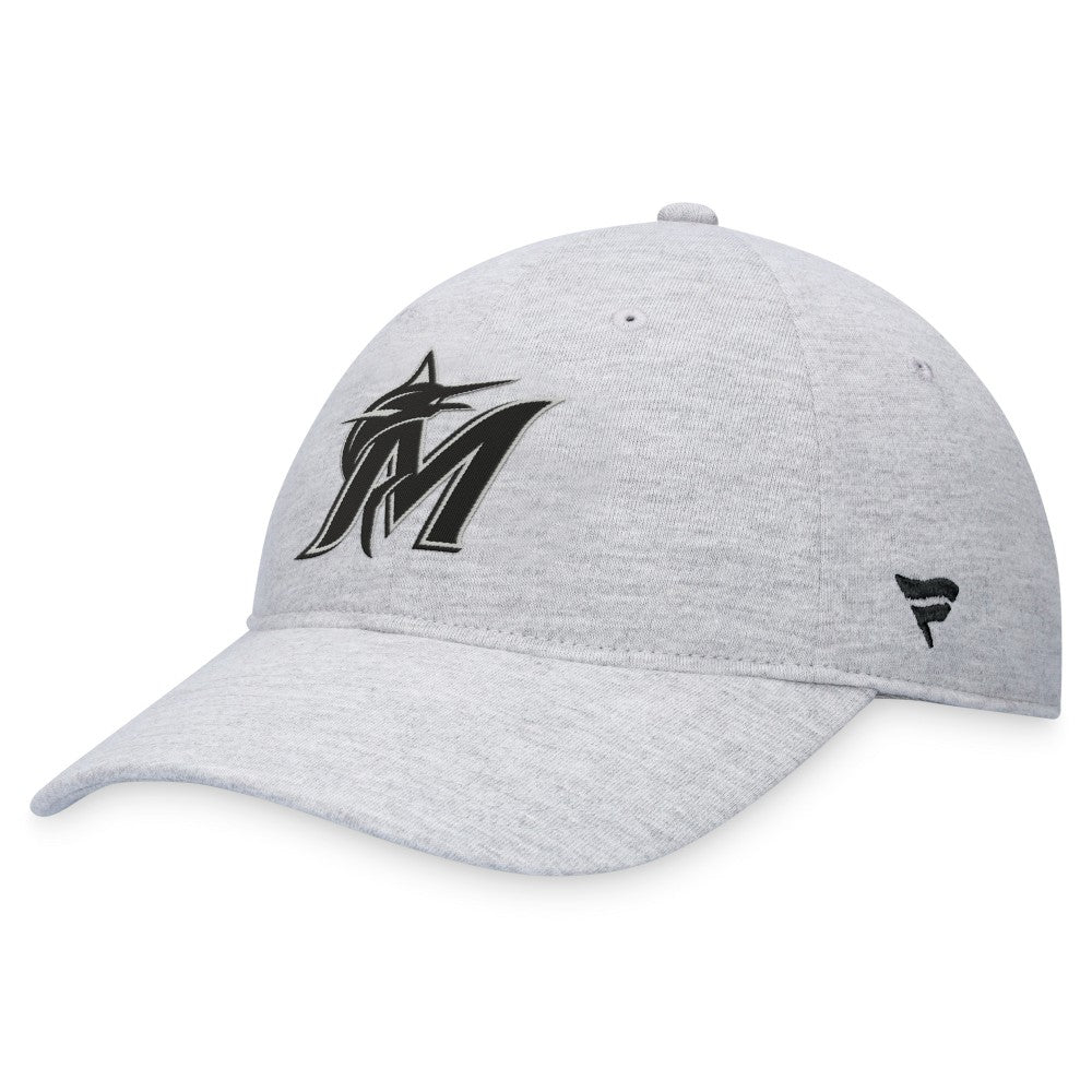 Miami Marlins Fanatics Logo Adjustable Hat - Gray Hats