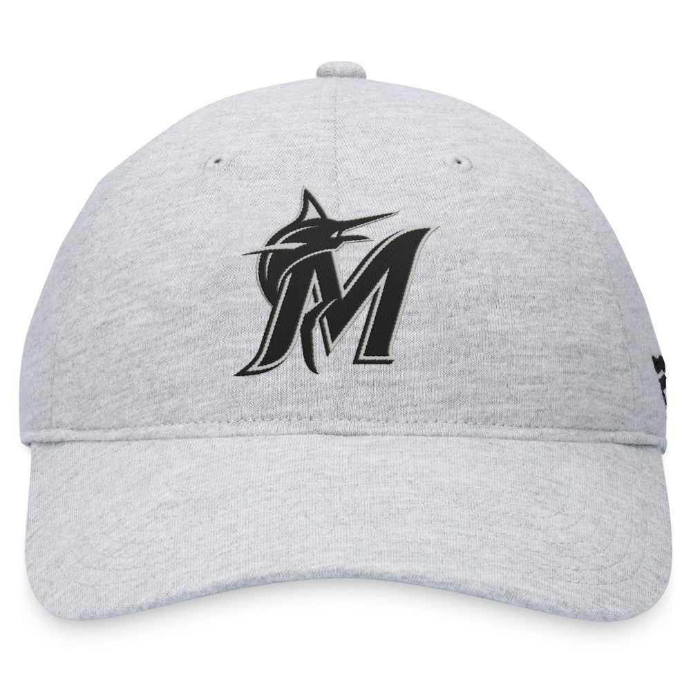 Miami Marlins Fanatics Logo Adjustable Hat - Gray Hats