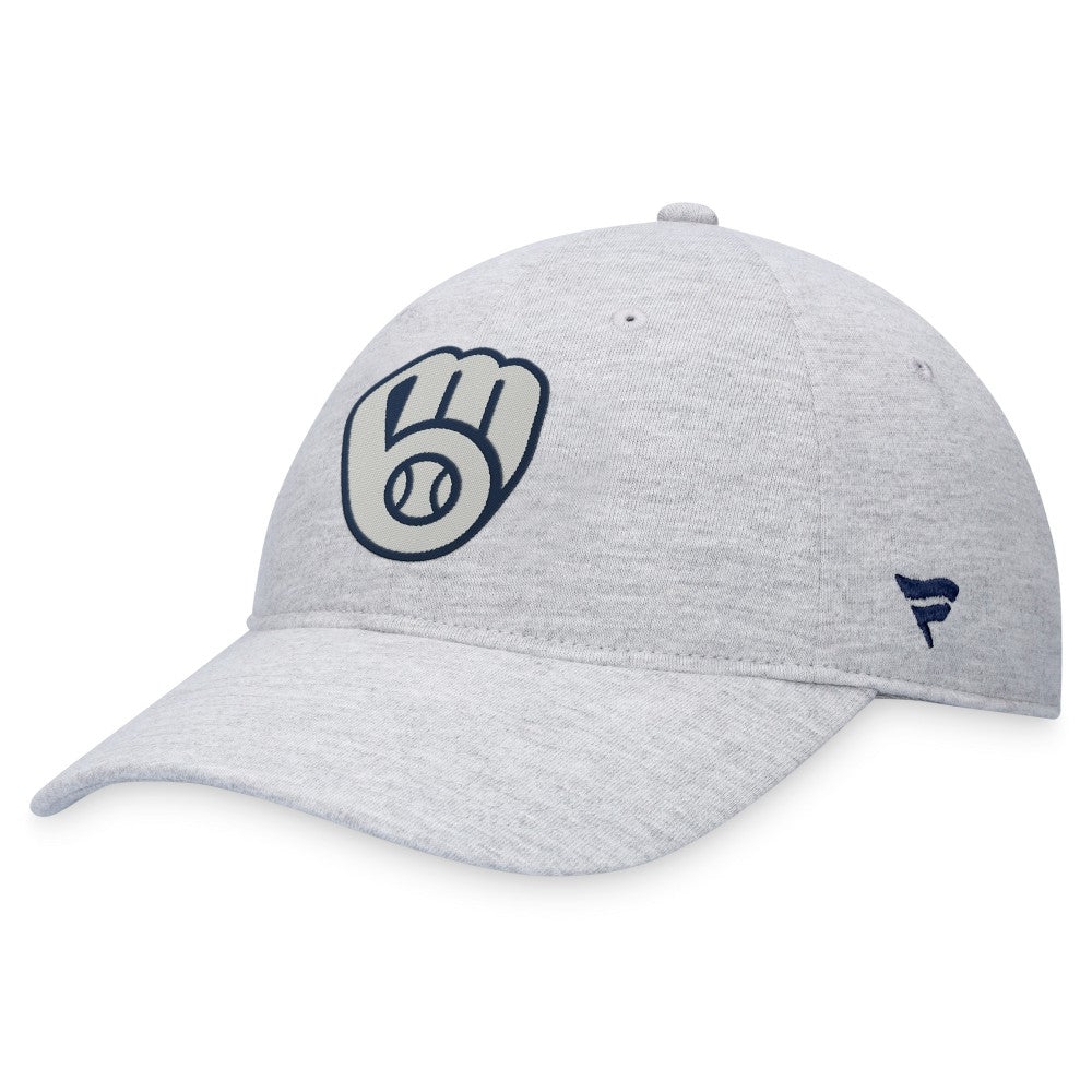 Milwaukee Brewers Fanatics Logo Adjustable Hat - Gray Hats
