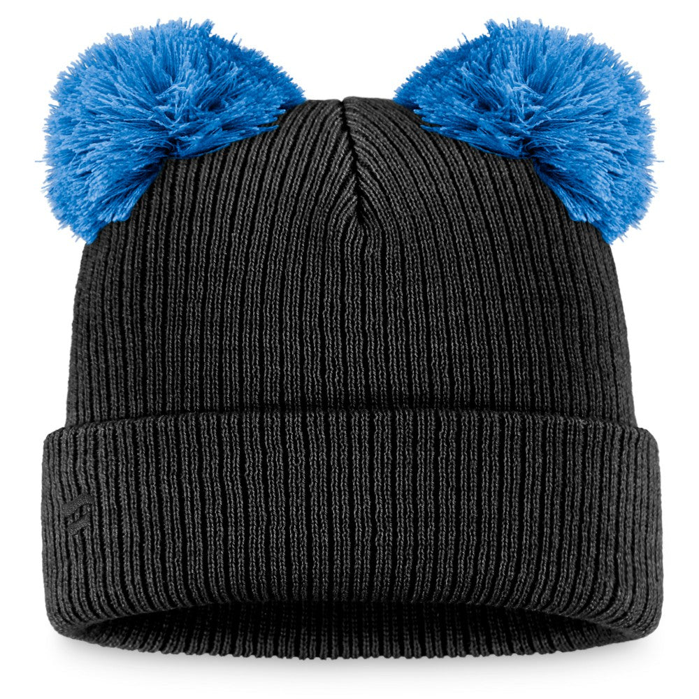 Miami Marlins Fanatics Women's Double Pom Cuffed Knit Hat - Black/Blue Hats