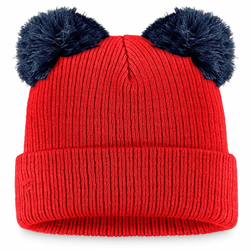 Washington Nationals Fanatics Women's Double Pom Cuffed Knit Hat - Red/Navy Hats