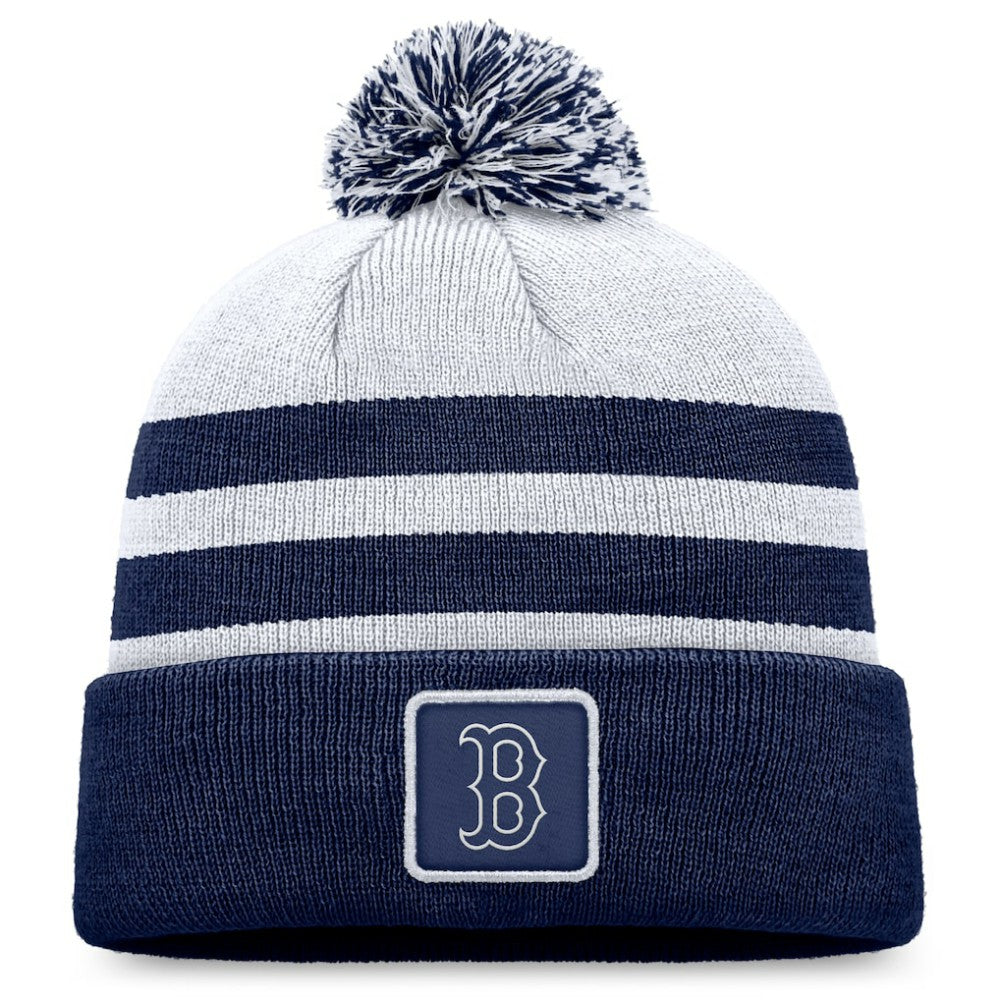 Boston Red Sox Fanatics Cuffed Knit Hat with Pom - Gray Hats