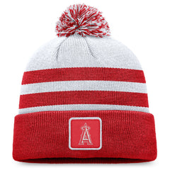 Los Angeles Angels Fanatics Cuffed Knit Hat with Pom - Gray Hats