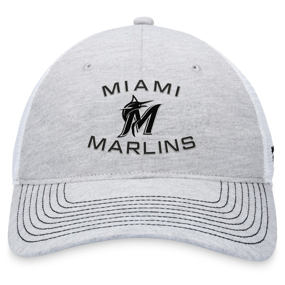 Miami Marlins Fanatics Trucker Adjustable Hat - Gray Hats