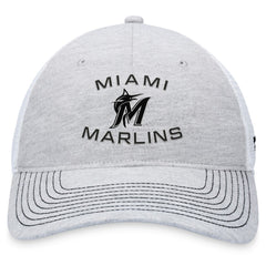 Miami Marlins Fanatics Trucker Adjustable Hat - Gray Hats