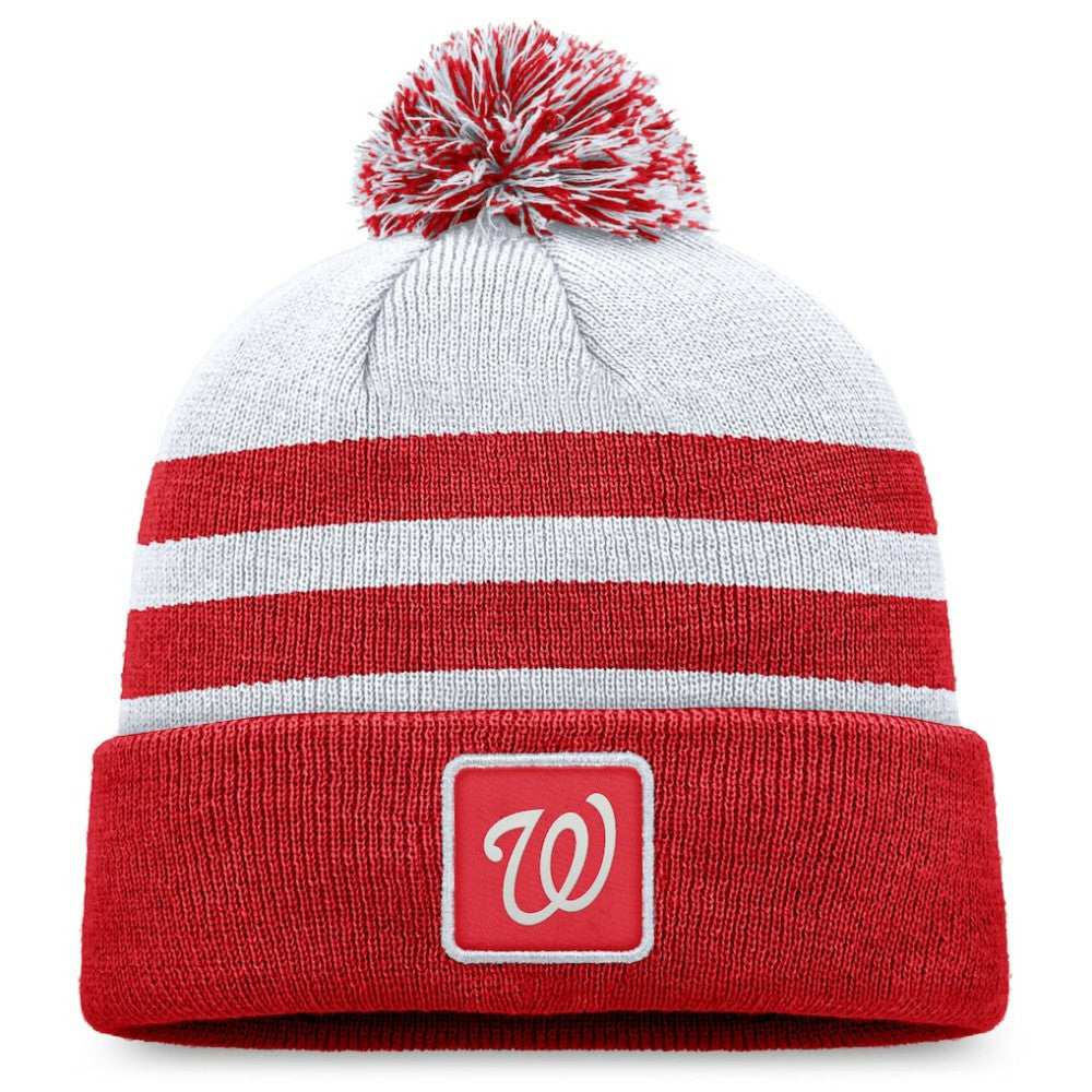 Washington Nationals Fanatics Cuffed Knit Hat with Pom - Gray Hats