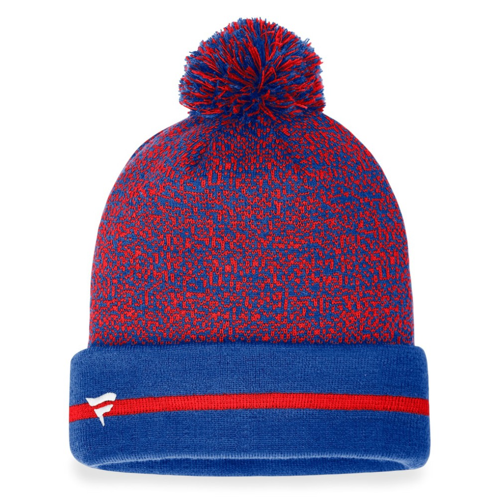 Chicago Cubs Fanatics Space-Dye Cuffed Knit Hat with Pom - Royal/Red Hats