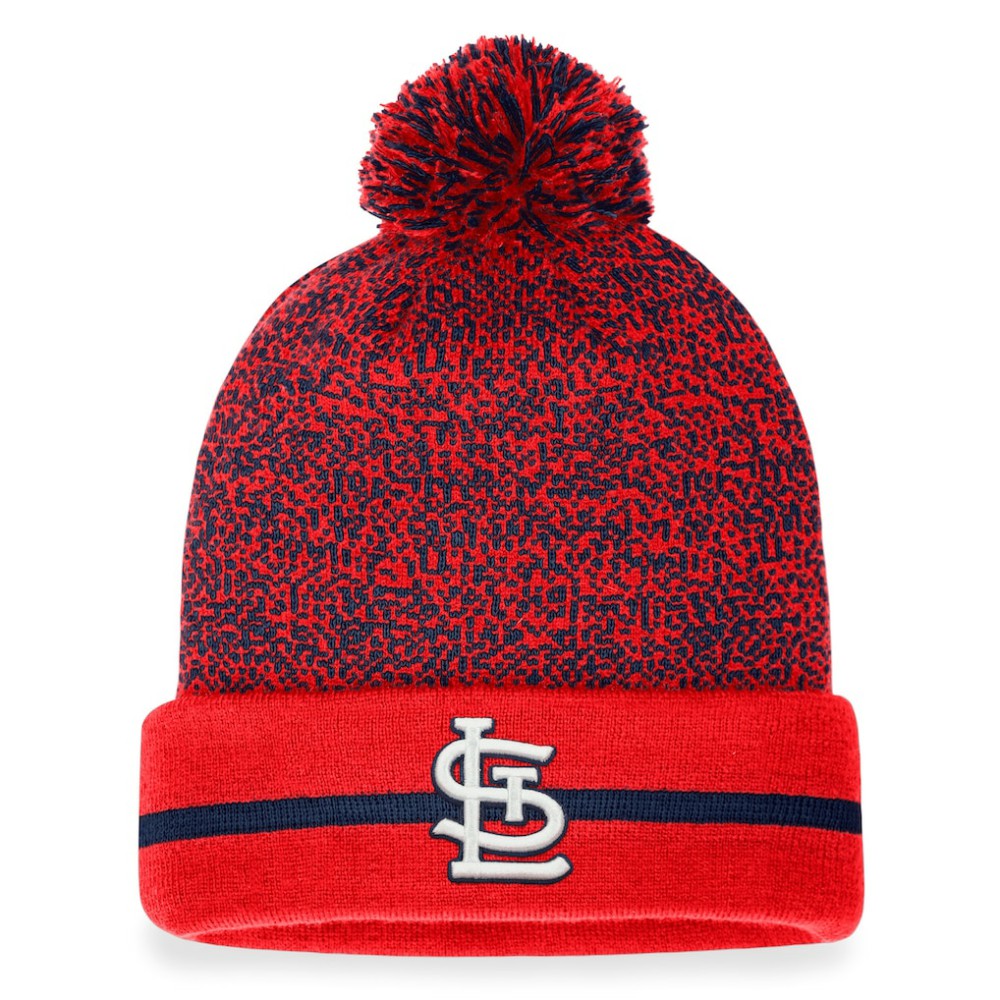 St. Louis Cardinals Fanatics Space-Dye Cuffed Knit Hat with Pom - Red/Navy Hats