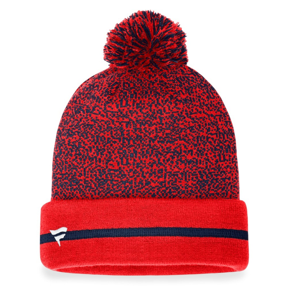 Washington Nationals Fanatics Space-Dye Cuffed Knit Hat with Pom - Red/Navy Hats