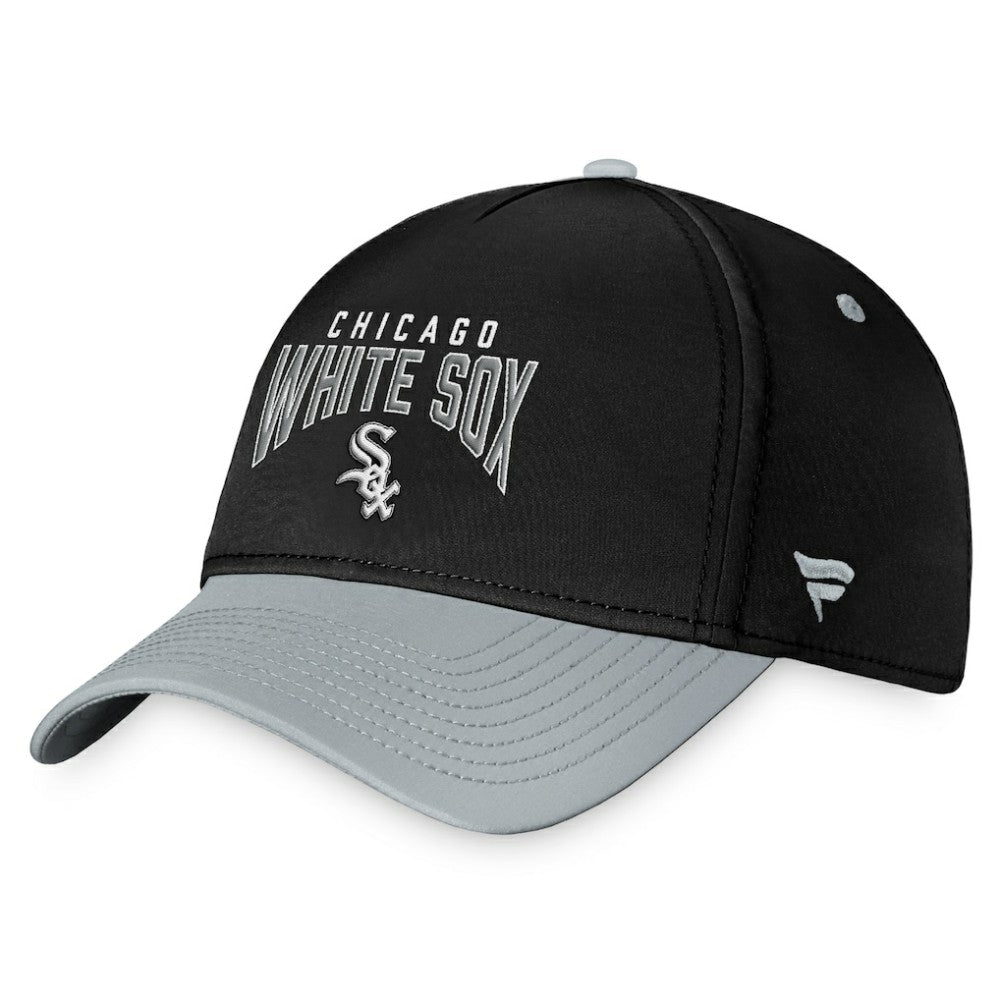 Chicago White Sox Fanatics Stacked Logo Flex Hat - Black/Gray Hats