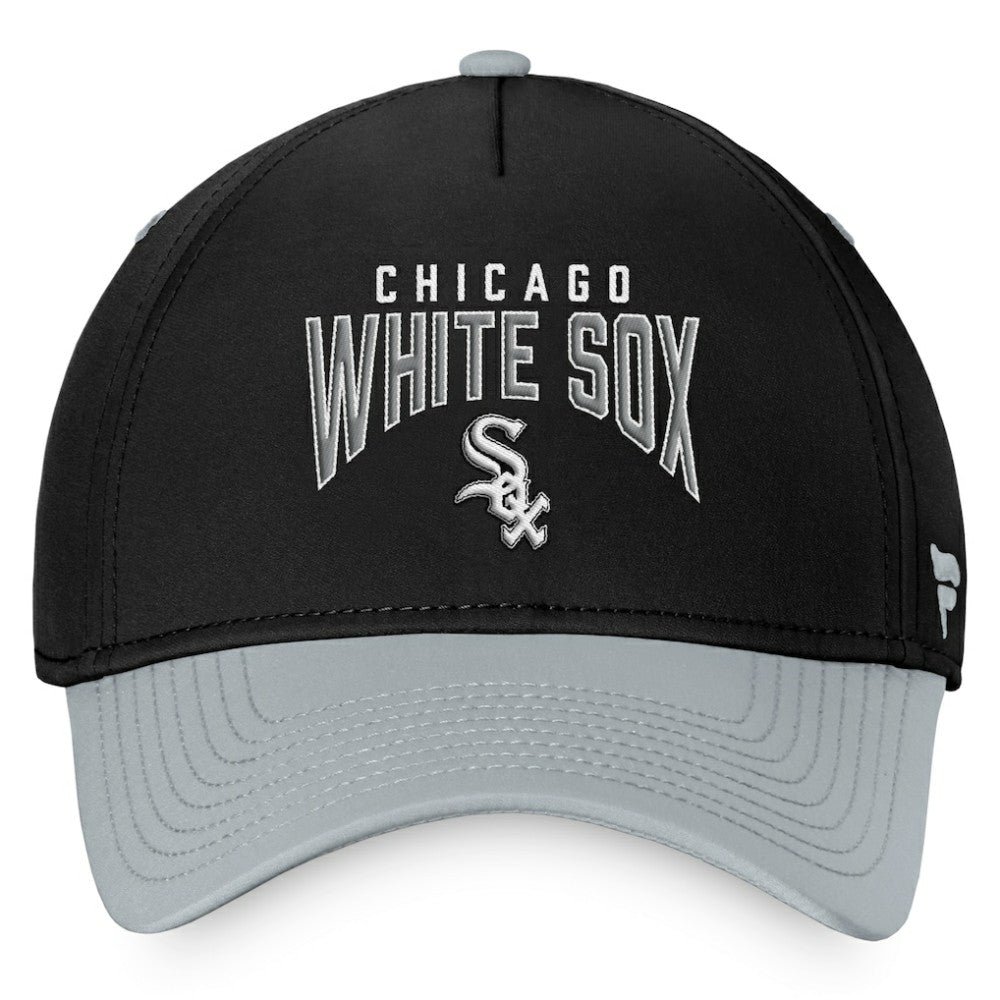 Chicago White Sox Fanatics Stacked Logo Flex Hat - Black/Gray Hats