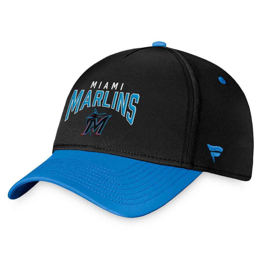 Miami Marlins Fanatics Stacked Logo Flex Hat - Black/Blue Hats