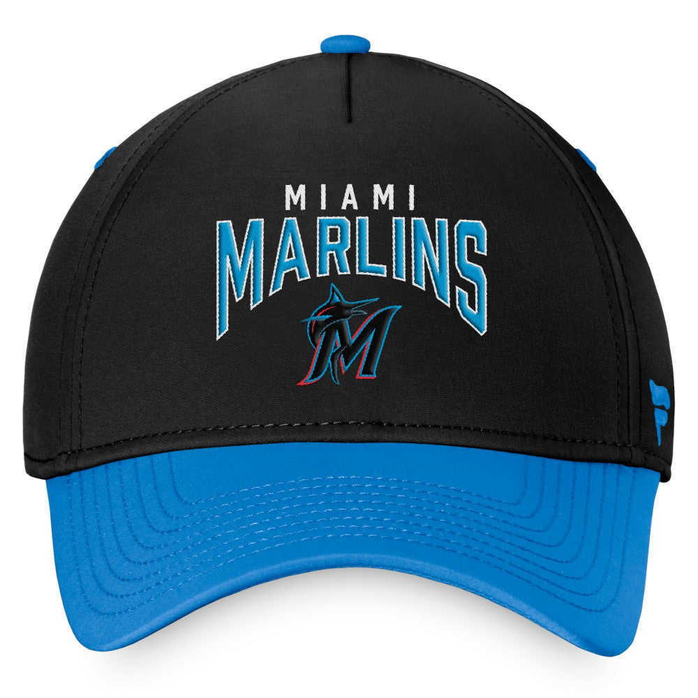 Miami Marlins Fanatics Stacked Logo Flex Hat - Black/Blue Hats