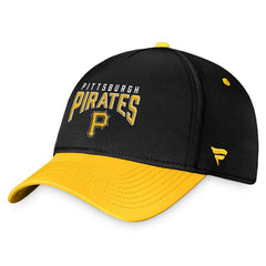 Pittsburgh Pirates Fanatics Stacked Logo Flex Hat - Black/Yellow Hats