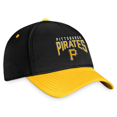 Pittsburgh Pirates Fanatics Stacked Logo Flex Hat - Black/Yellow Hats