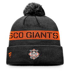 San Francisco Giants Fanatics League Logo Cuffed Knit Hat with Pom - Black/Orange Hats