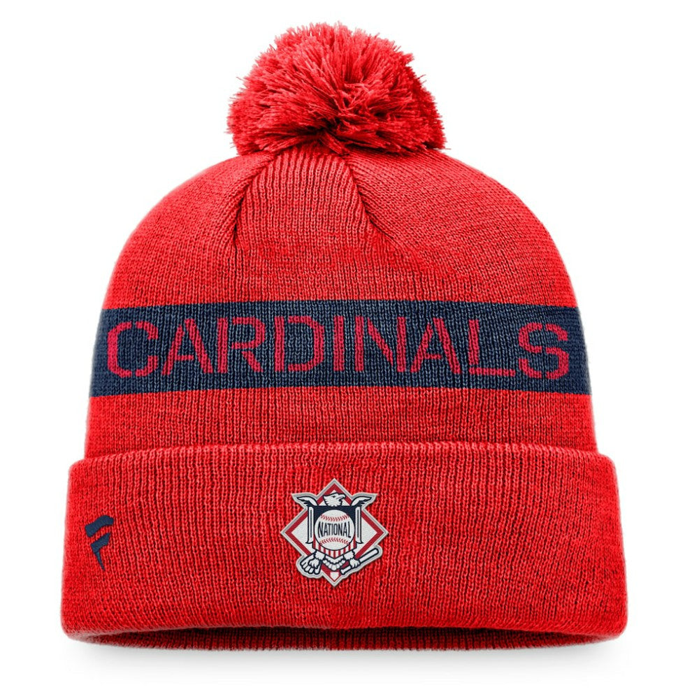 St. Louis Cardinals Fanatics League Logo Cuffed Knit Hat with Pom - Red/Navy Hats