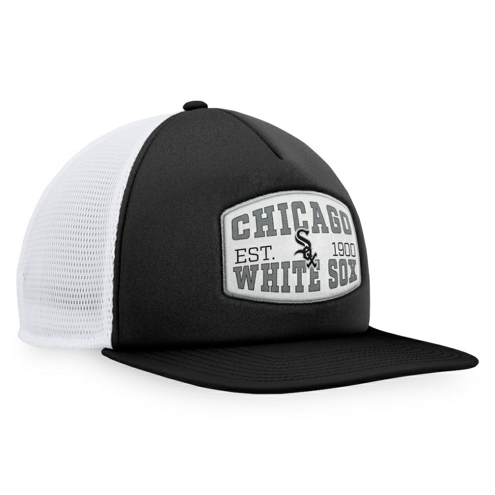 Chicago White Sox Fanatics Foam Front Patch Trucker Snapback Hat - Black Hats