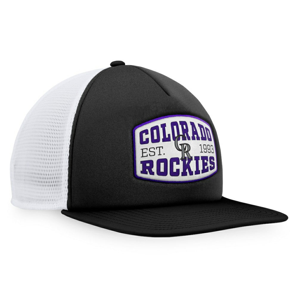 Colorado Rockies Fanatics Foam Front Patch Trucker Snapback Hat - Black Hats