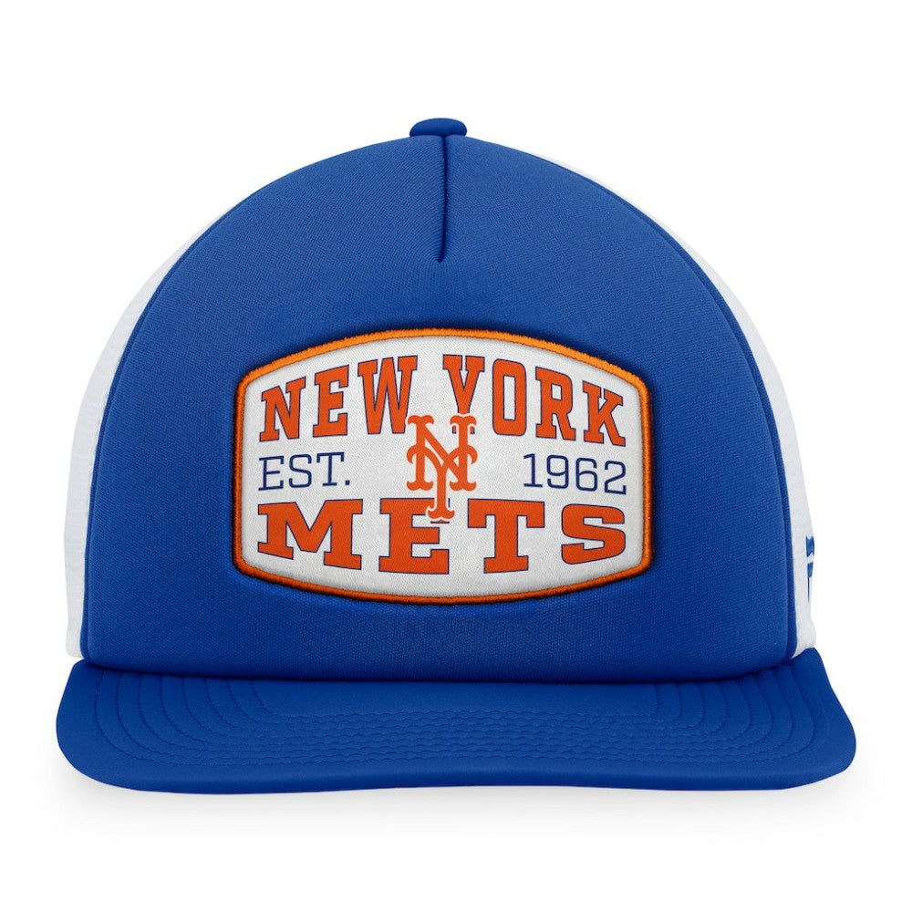 New York Mets Fanatics Foam Front Patch Trucker Snapback Hat - Royal Hats