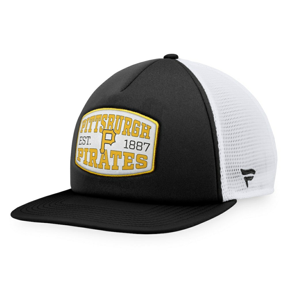 Pittsburgh Pirates Fanatics Foam Front Patch Trucker Snapback Hat - Black Hats