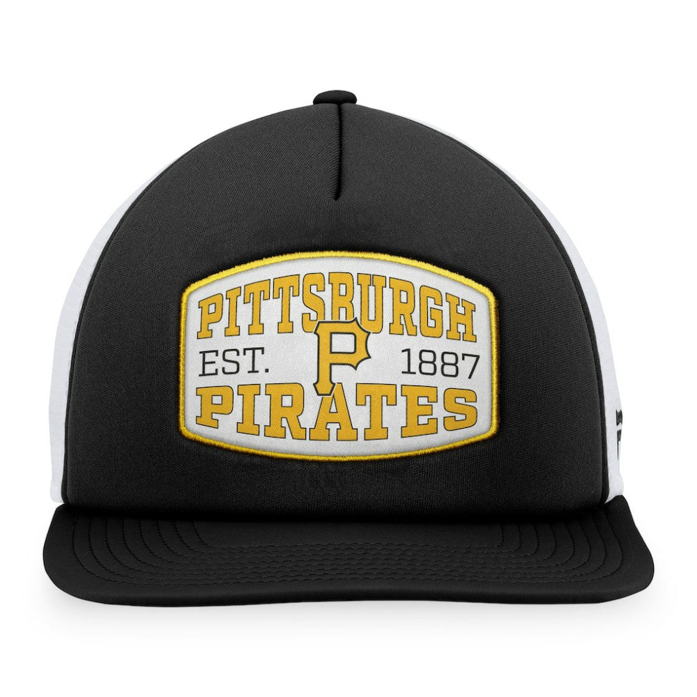 Pittsburgh Pirates Fanatics Foam Front Patch Trucker Snapback Hat - Black Hats