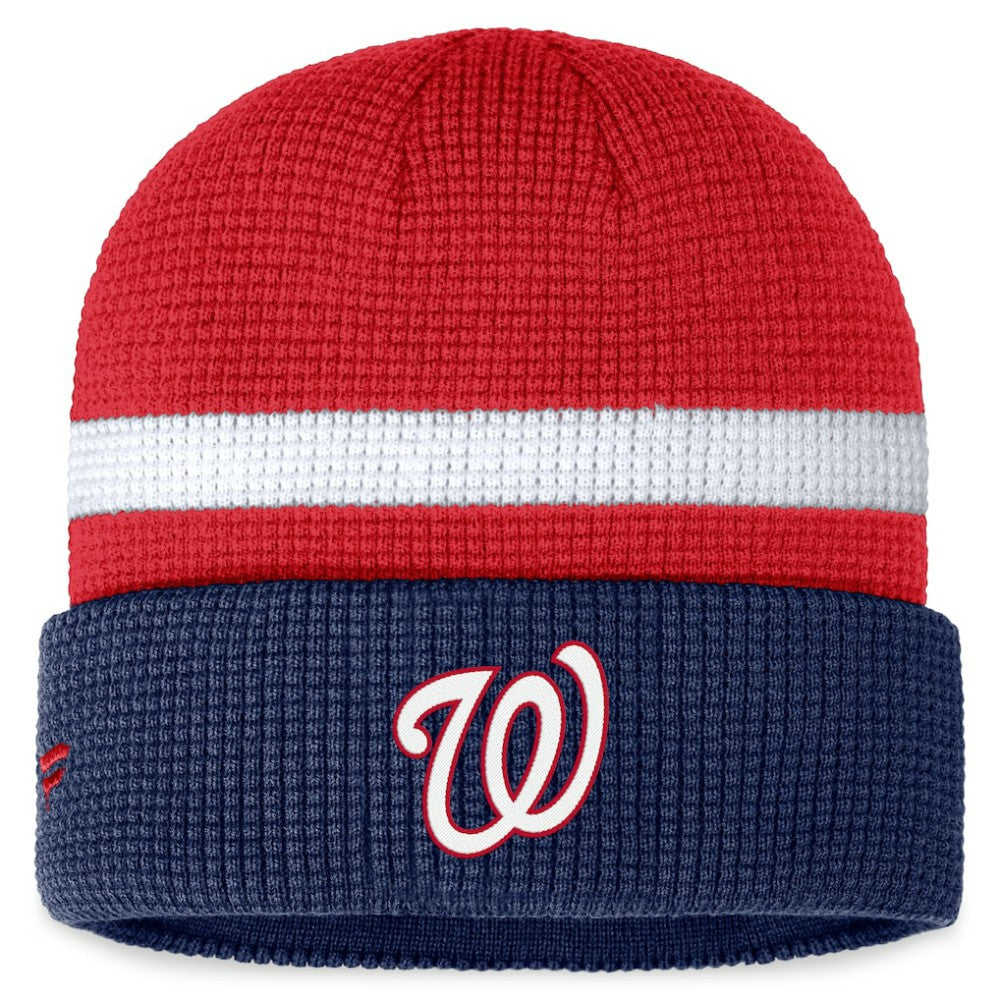 Washington Nationals Fanatics Waffle Cuffed Knit Hat - Red Hats
