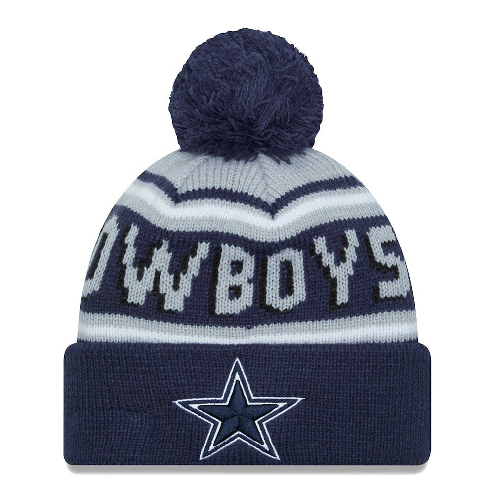 Dallas Cowboys New Era Main Cuffed Knit Hat with Pom Navy