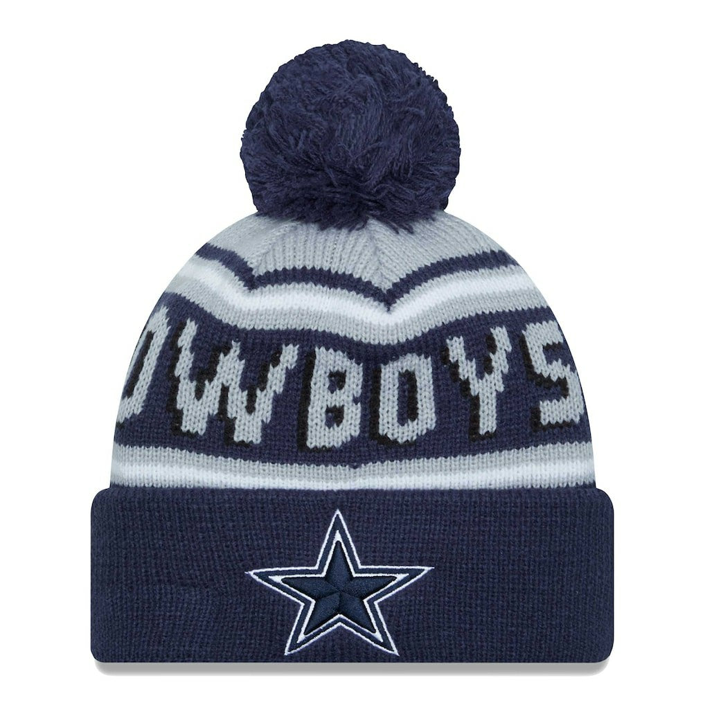 Dallas Cowboys New Era Main Cuffed Knit Hat with Pom Navy