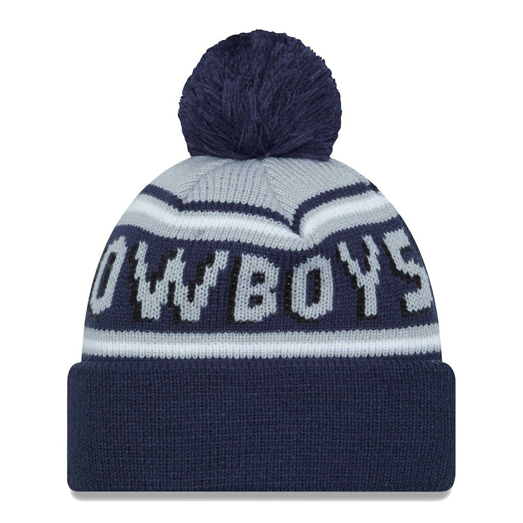 Dallas Cowboys New Era Main Cuffed Knit Hat with Pom Navy