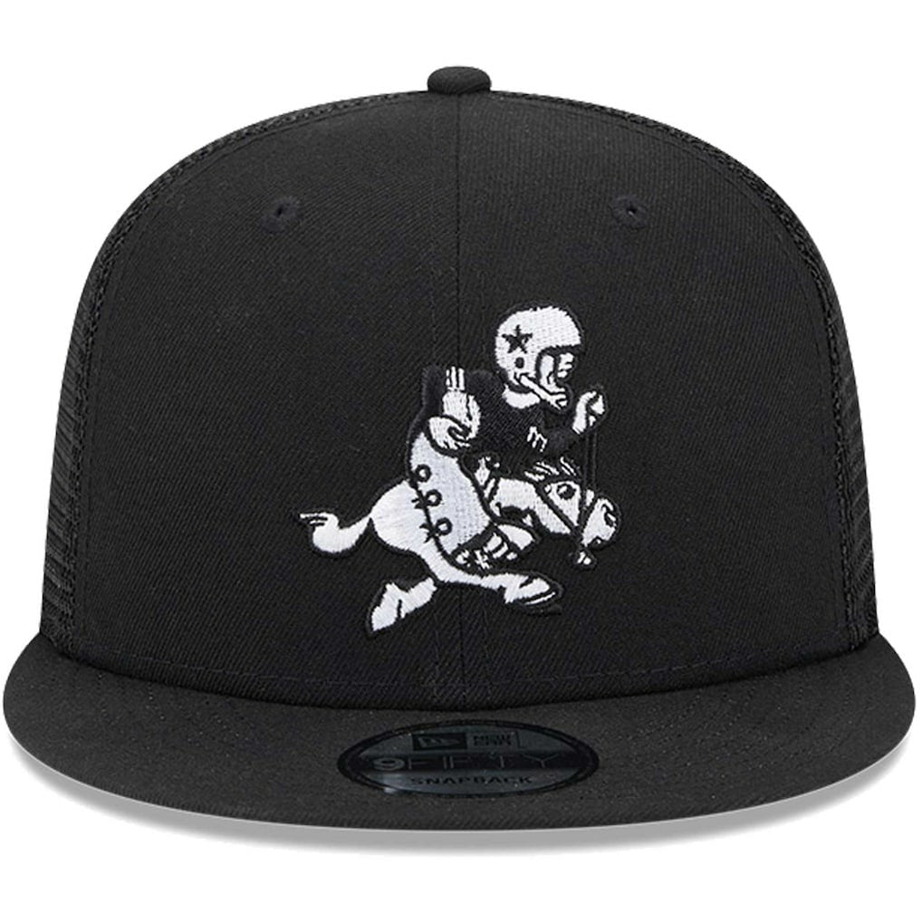 Dallas Cowboys New Era Retro Joe Main Trucker 9FIFTY Snapback Hat Black