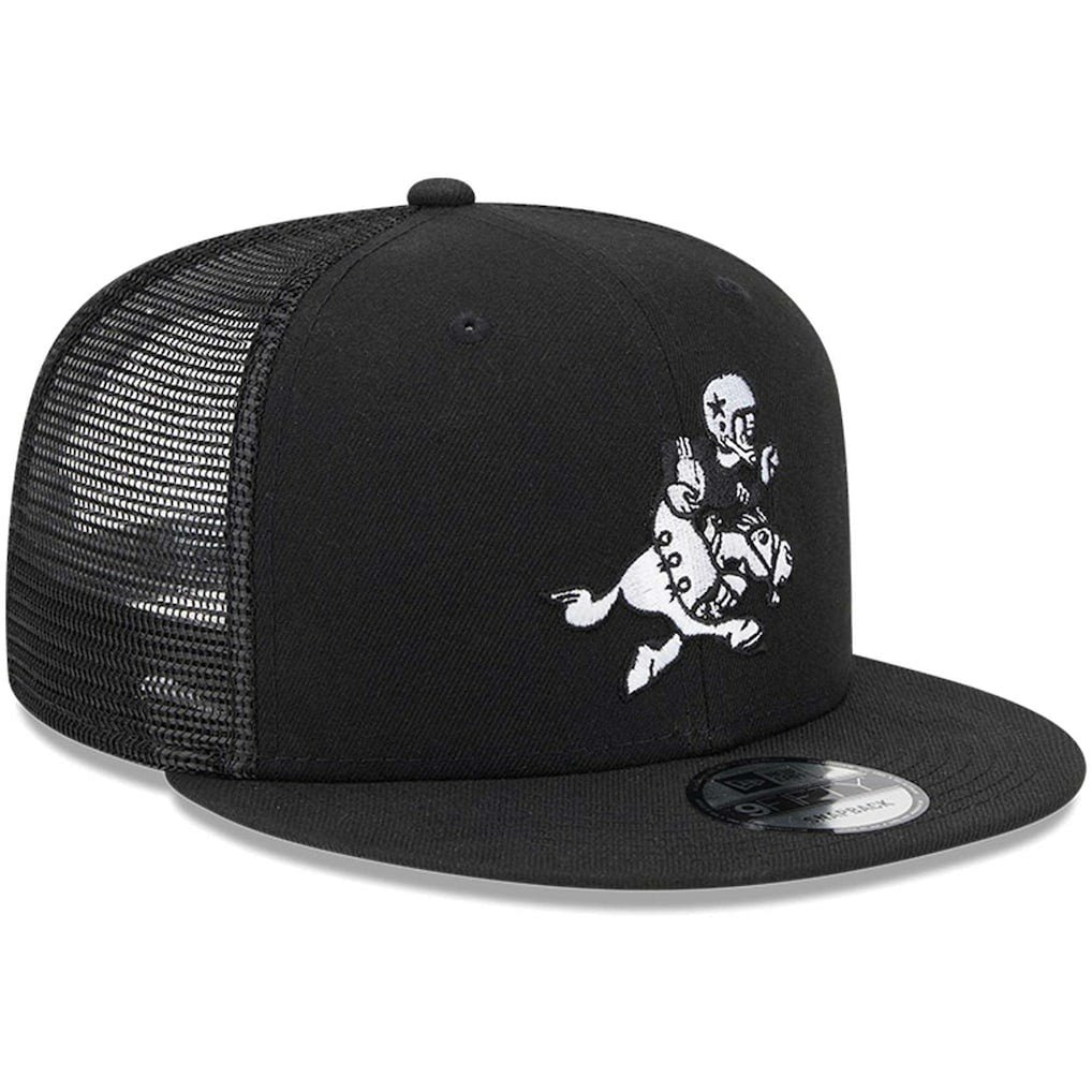 Dallas Cowboys New Era Retro Joe Main Trucker 9FIFTY Snapback Hat Black