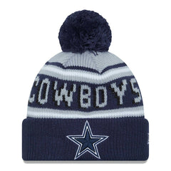 Dallas Cowboys New Era Youth Main Cuffed Knit Hat with Pom Gray/Navy