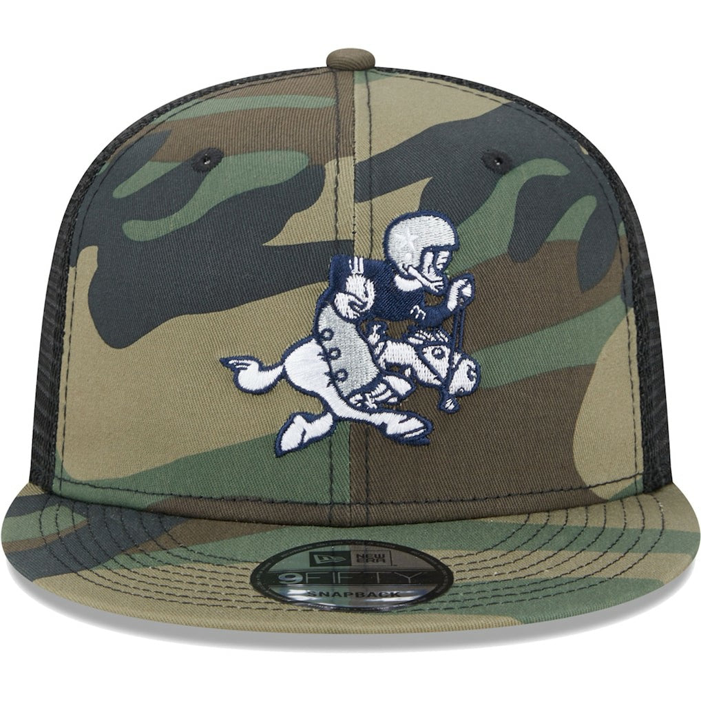 Dallas Cowboys New Era Retro Joe Main Trucker 9FIFTY Snapback Hat Camo