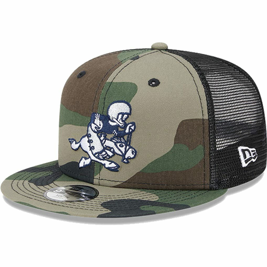 Dallas Cowboys New Era Youth Retro Joe Main Trucker 9FIFTY Snapback Hat Camo