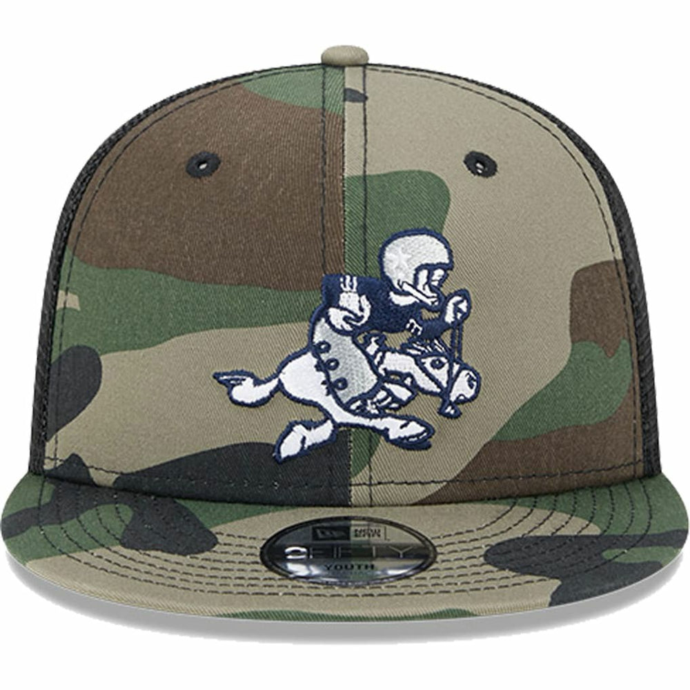 Dallas Cowboys New Era Youth Retro Joe Main Trucker 9FIFTY Snapback Hat Camo