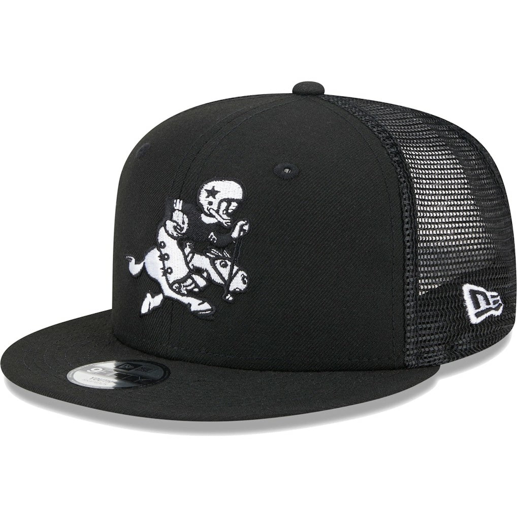 Dallas Cowboys New Era Youth Retro Joe Main B-Dub 9FIFTY Trucker Adjustable Hat Black