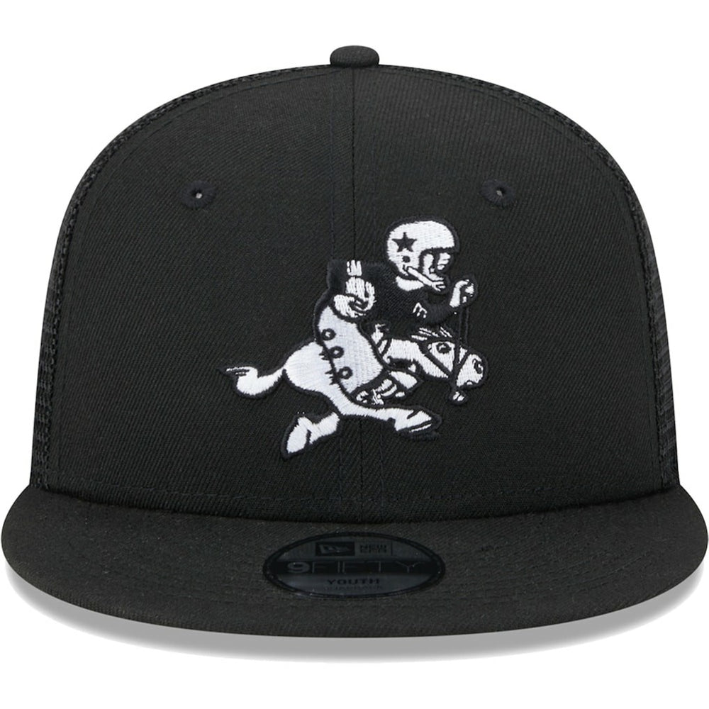 Dallas Cowboys New Era Youth Retro Joe Main B-Dub 9FIFTY Trucker Adjustable Hat Black