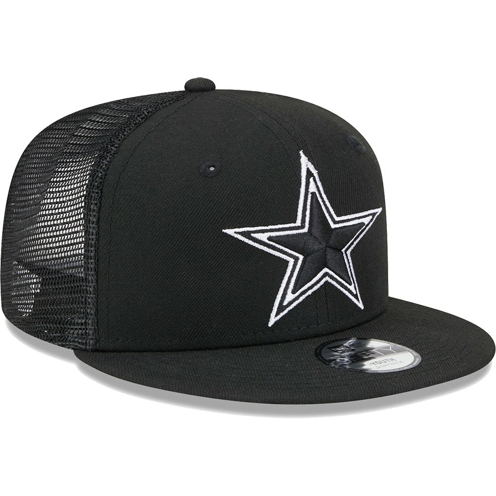 Dallas Cowboys New Era Youth Main B-Dub 9FIFTY Trucker Adjustable Hat Black