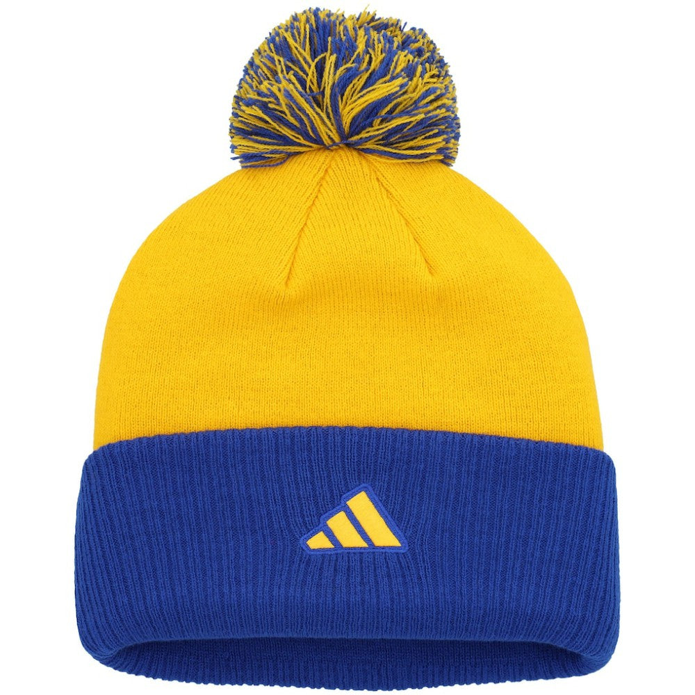 NHL St. Louis Blues adidas Women's Laurel Cuffed Knit Hat with Pom - Gold
