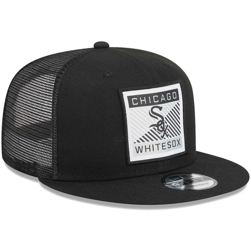 Chicago White Sox New Era Scratch Squared Trucker 9FIFTY Snapback Hat - Black Hats