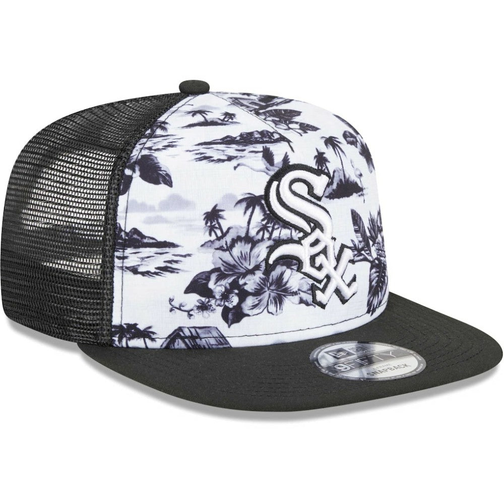Chicago White Sox New Era Vacay 2.0 A-Frame Trucker 9FIFTY Snapback Hat - White/Black Hats