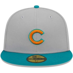 Chicago Cubs New Era  59FIFTY Fitted Hat - Gray/Teal Hats
