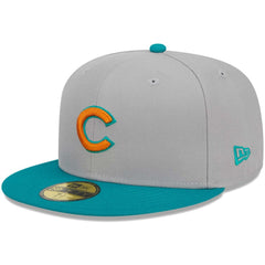 Chicago Cubs New Era  59FIFTY Fitted Hat - Gray/Teal Hats