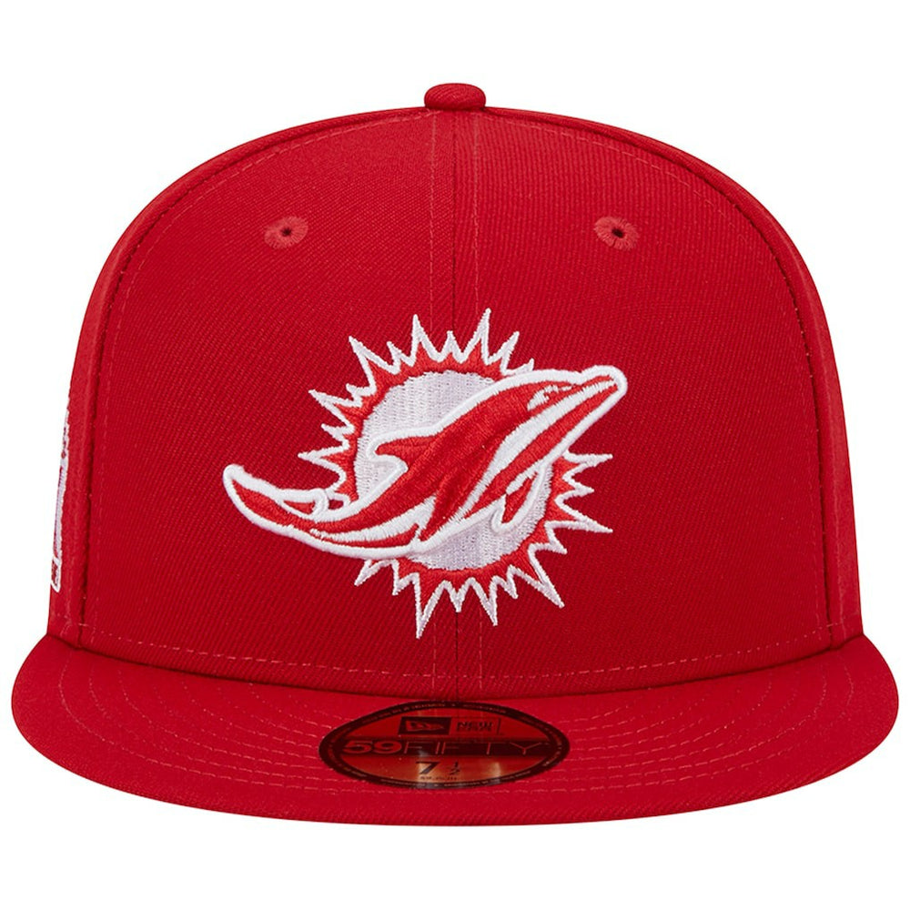 Miami Dolphins New Era 1993 Hawaii Pro Bowl Main Patch 59FIFTY Fitted Hat Scarlet