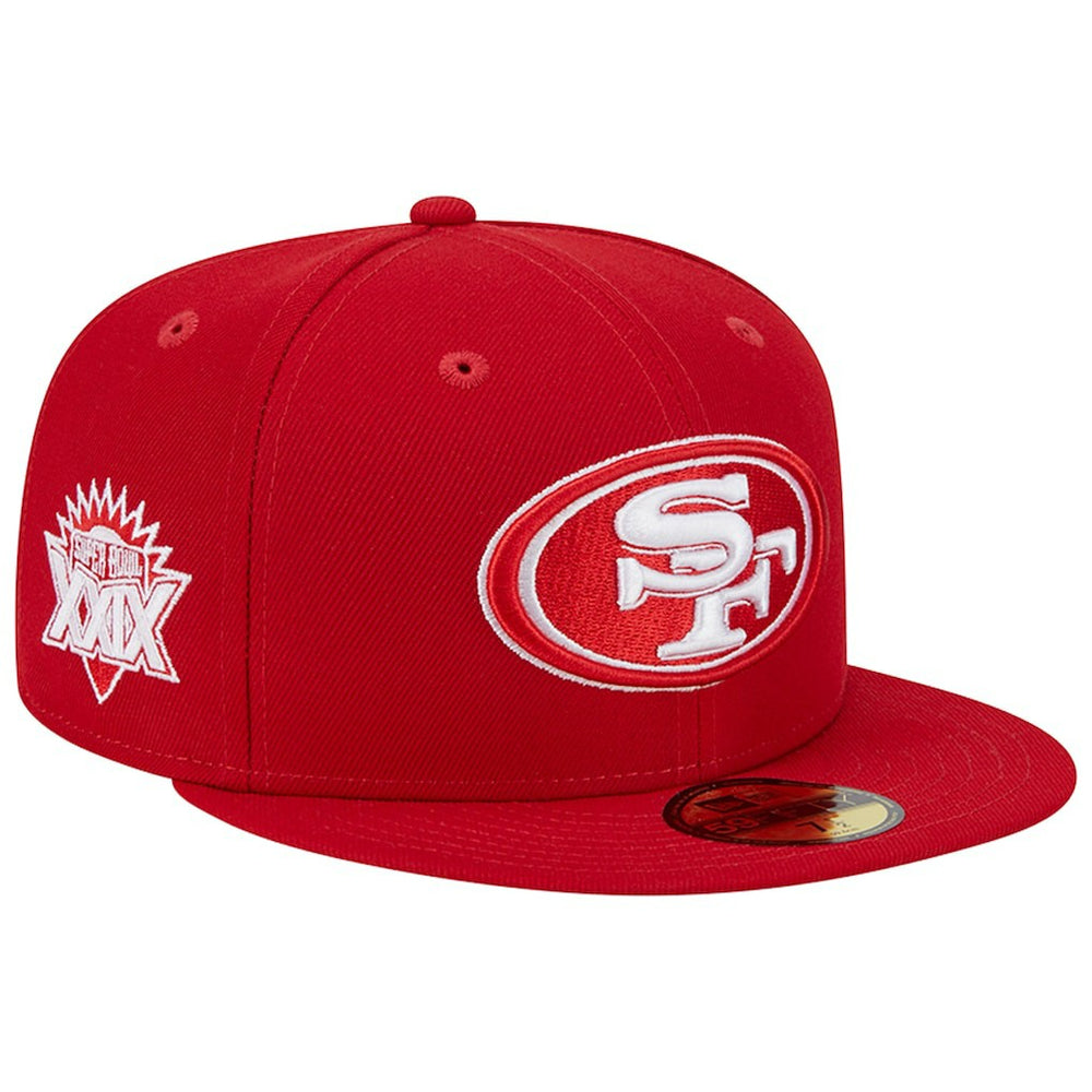 San Francisco 49ers New Era Super Bowl XXIX Main Patch 59FIFTY Fitted Hat Scarlet