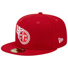 Tennessee Titans New Era 15 Years Main Patch 59FIFTY Fitted Hat Scarlet