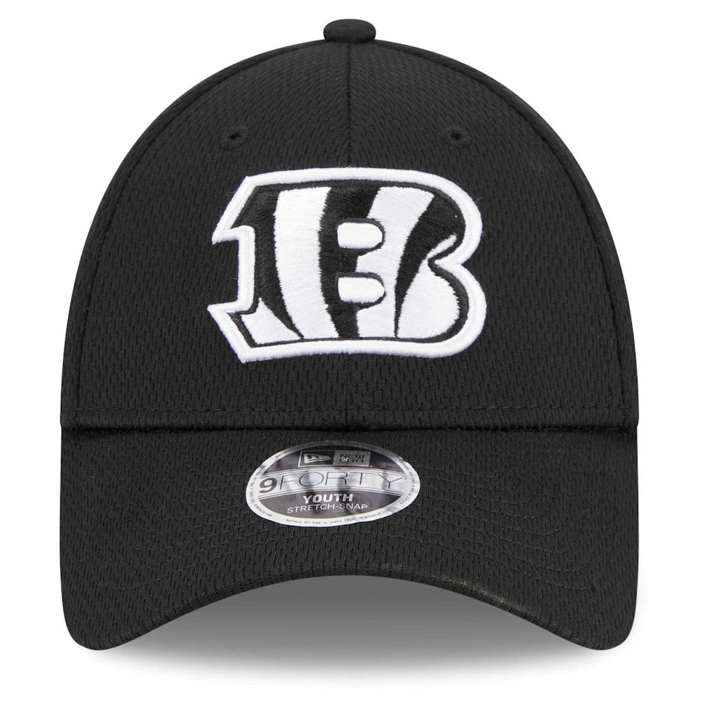 Cincinnati Bengals New Era Youth Main B-Dub 9FORTY Adjustable Hat Black